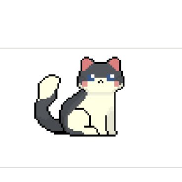 cute sprite of a cat with gray and white fur